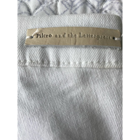 Pilcro Anthropologie High Rise Cropped White Denim Jeans Side Zip Size 30 NWT - Picture 10 of 14